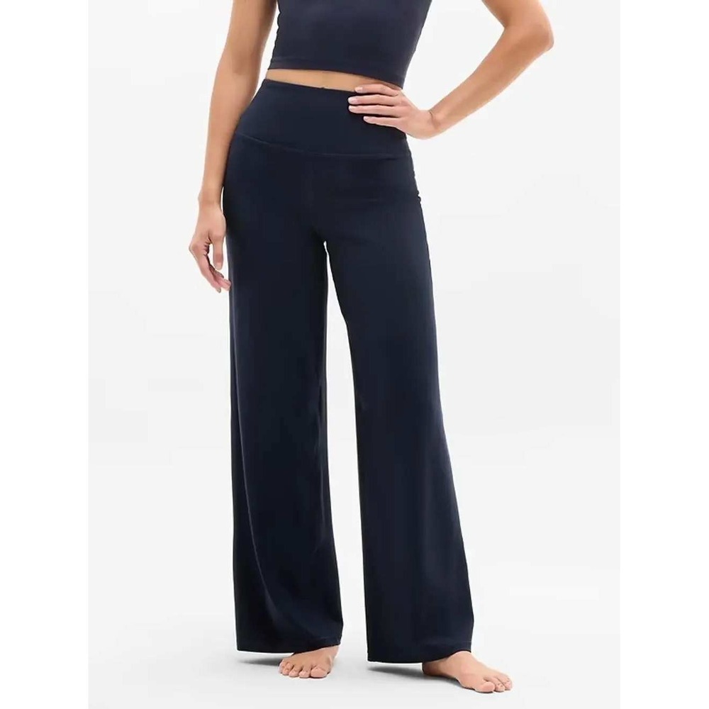 Athleta Elation Wide Leg Black High Rise Yoga Pants MP M Petite S/860810-02